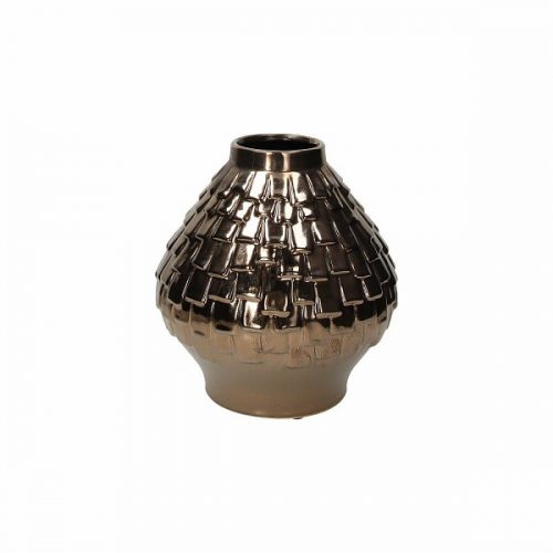 Vaso bombato ceramica bronzo glam soul
