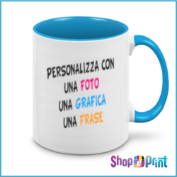 Tazza Bianca Personalizzata con Manico ed Interno Colorato