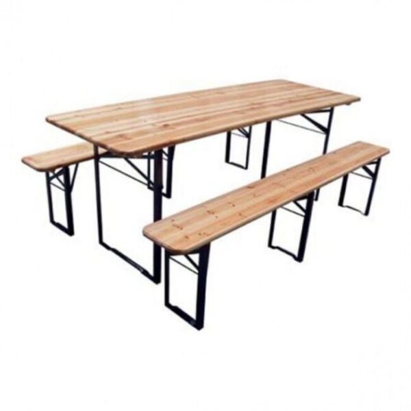 10 set birreria tavolo cm.220x80 + panche a 3 gambe