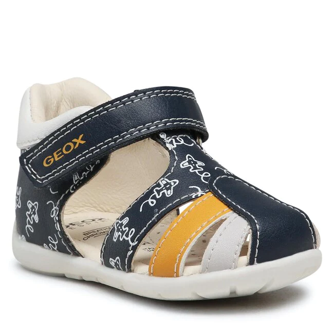 Sandalo primi passi neonato Elthan Blu Navy/Ocra Geox - Image 2