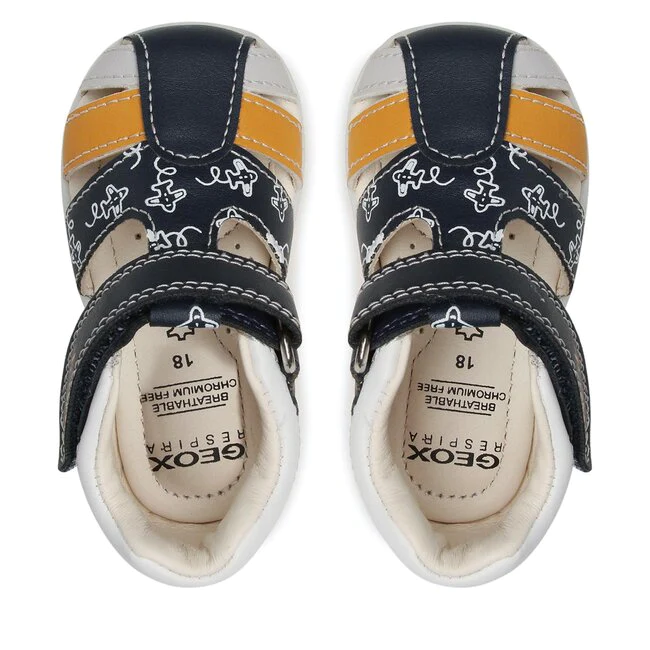 Sandalo primi passi neonato Elthan Blu Navy/Ocra Geox - Image 3