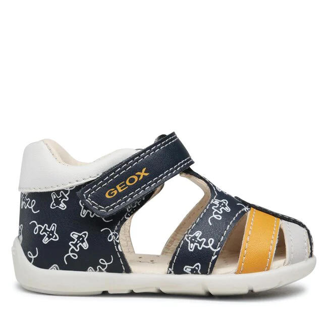 Sandalo primi passi neonato Elthan Blu Navy/Ocra Geox