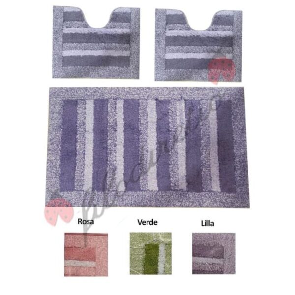 Saniflor Tappeto Bagno Stripe Set 3 pezzi