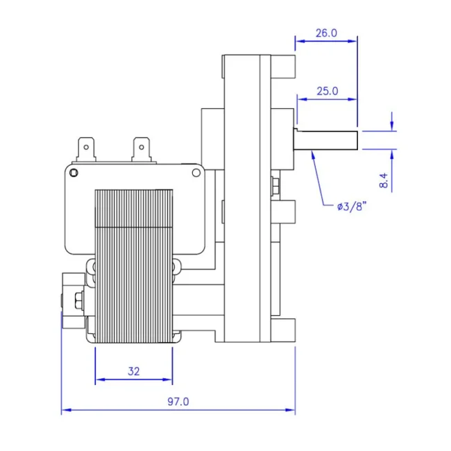 motoriduttore stufa a pellet 1,3 rpm albero 9,5 tipo bcz - Image 2