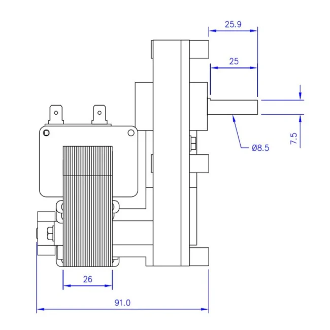 motoriduttore stufa a pellet 2 rpm albero 8,5 tipo bcz - Image 2