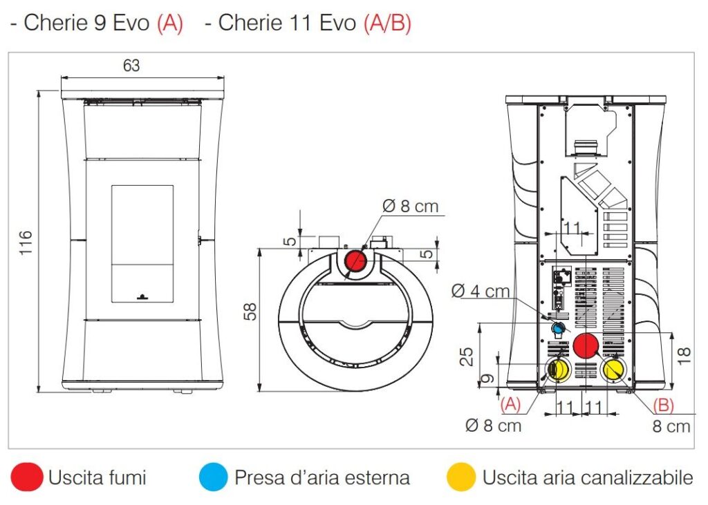 stufa a pellet edilkamin cherie evo 11 canalizzata - Image 3