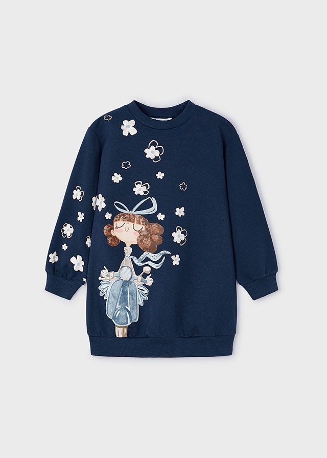 Vestito bambina Blu Felpato