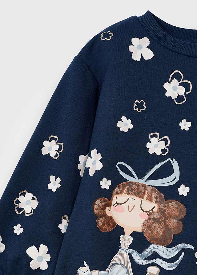 Vestito bambina Blu Felpato - Image 2