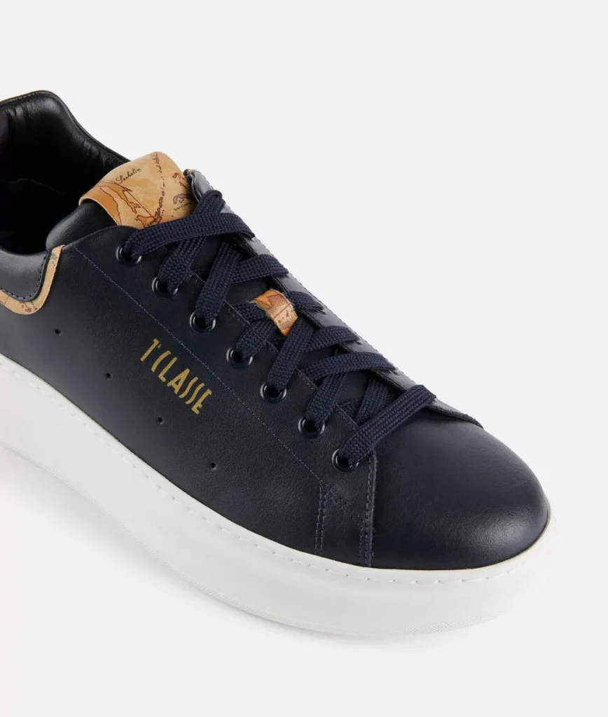 Sneakers Uomo in pelle liscia Blu Scuro 1ᴬ Classe - Image 2