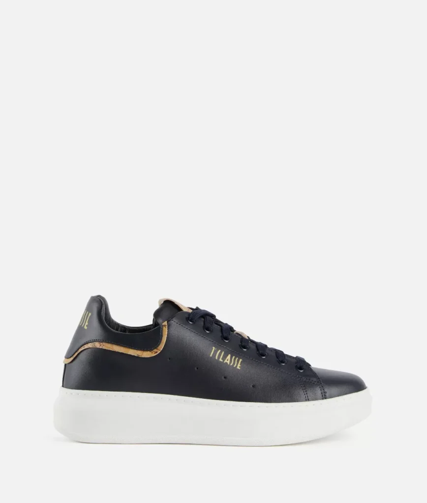 Sneakers Uomo in pelle liscia Blu Scuro 1ᴬ Classe