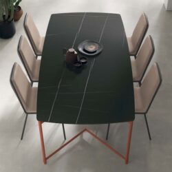 Tavolo da Pranzo Moderno con Sedie in Tessuto