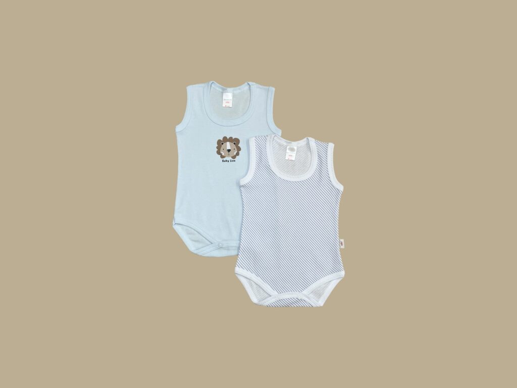 Coppia Body Neonato Cotone Leone