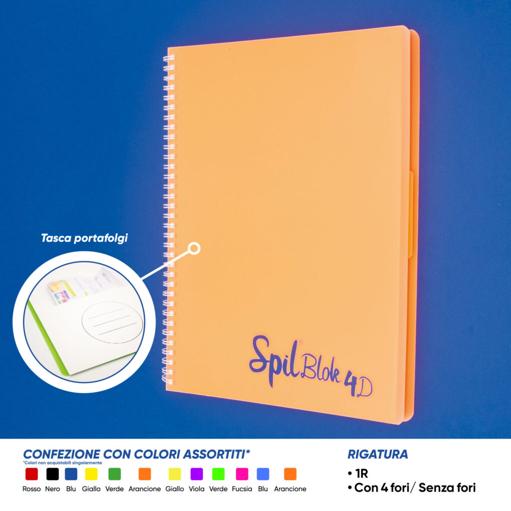 Quaderno maxi spiralato A4 spil spil blok 4d fluo 80ff 1R - Image 2