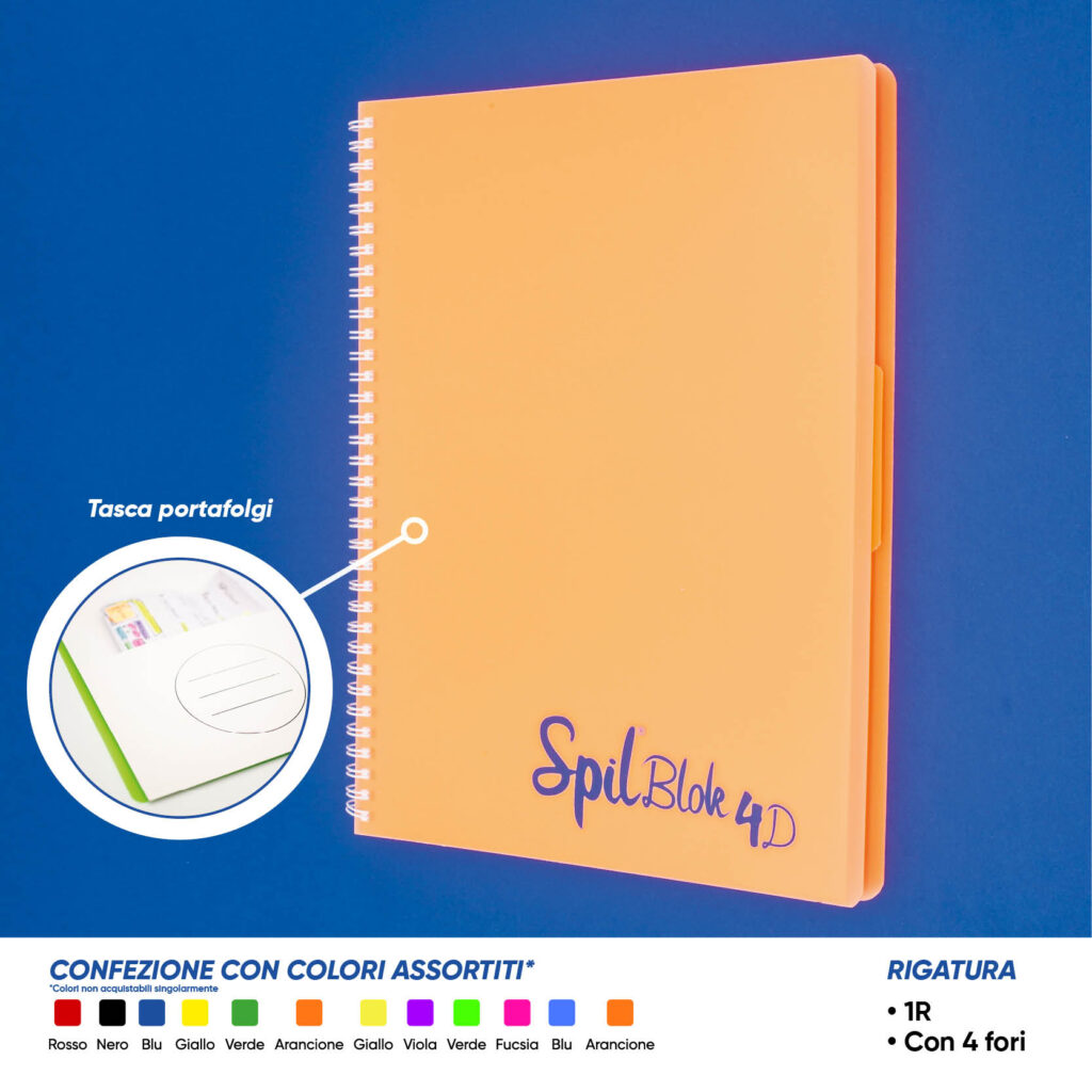 Quaderno maxi spiralato A4 spil spil blok 4d fluo 80ff 1R - Image 3