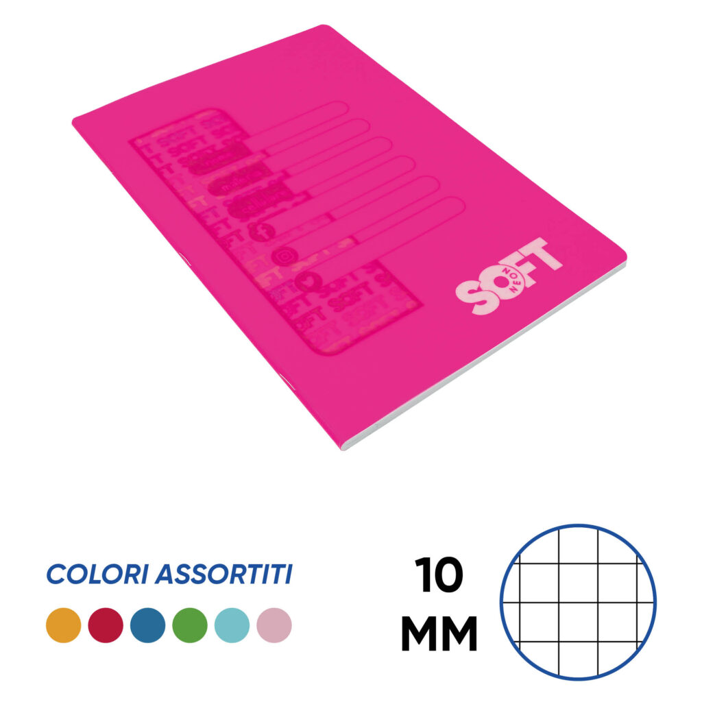 quaderno A4 neon soft 80 gr. copertina in ppl 10 pezzi - Image 2