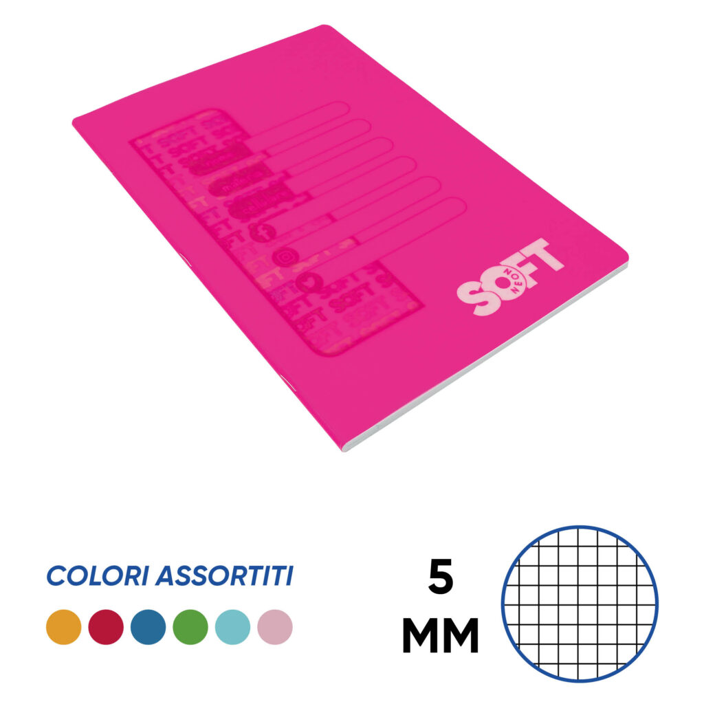 quaderno A4 neon soft 80 gr. copertina in ppl 10 pezzi - Image 5
