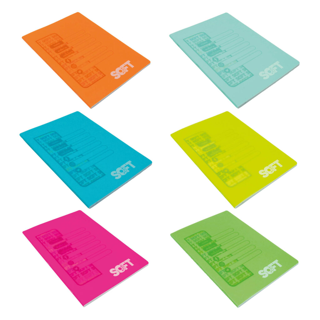 quaderno A4 neon soft 80 gr. copertina in ppl 10 pezzi