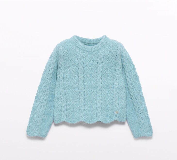 Maglioncino Bambina Ragazza Celeste